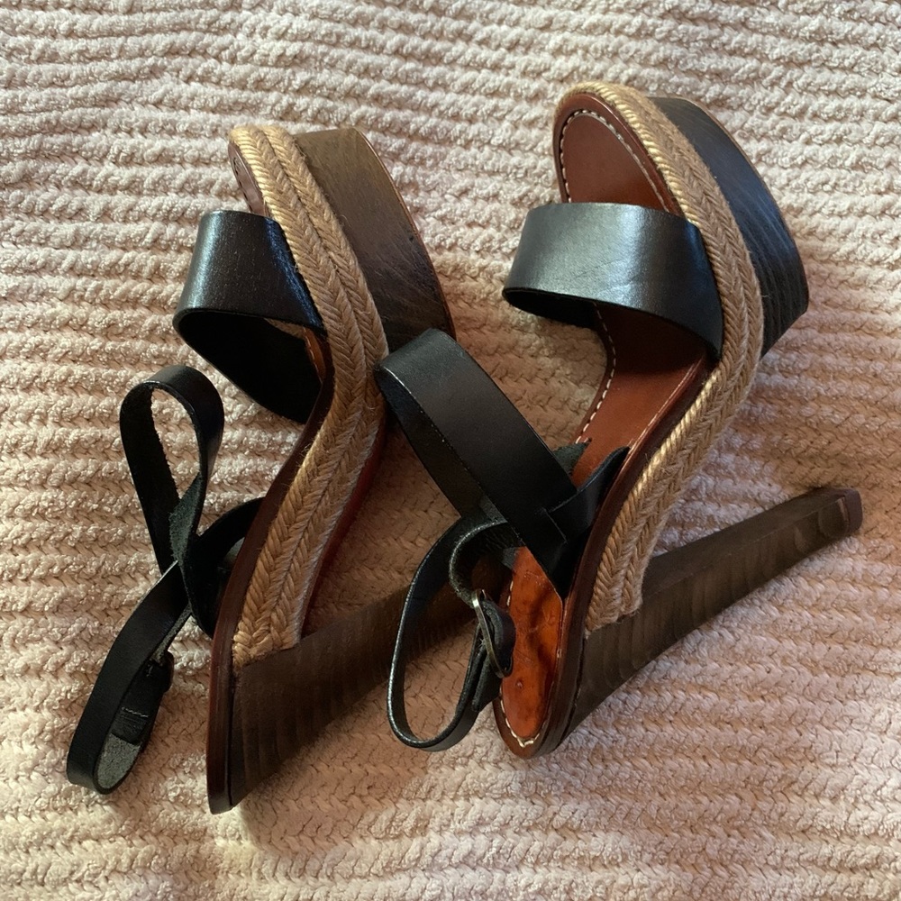 Christian Louboutin Black Wooden Heel.